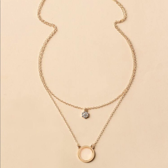 NWT Circle Layered Necklace - Picture 3 of 4